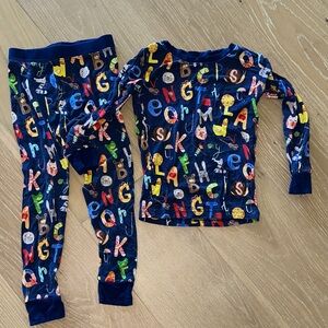 Little Sleepies Navy Alphabet Print Pajama Set - Long Sleeve & Pants